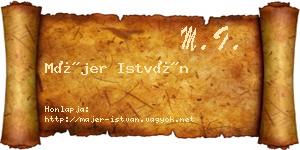 Májer István névjegykártya